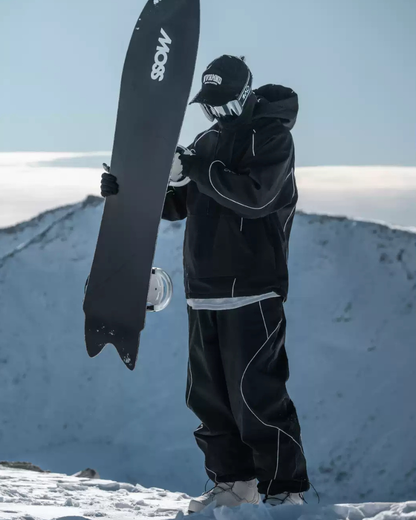 Ski Wear Black Reflective Waterproof Ski Hoodie &amp; Pants Suit -Unisex (Single Unit Available)