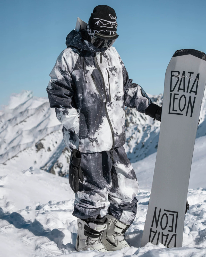 Ski Wear Black Waterproof Snowboard Jacket &amp; Pants Set -Unisex