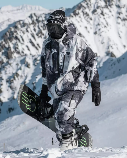 Ski Wear Black Waterproof Snowboard Jacket &amp; Pants Set -Unisex