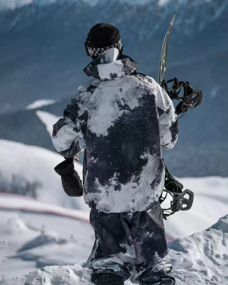 Ski Wear Black Waterproof Snowboard Jacket &amp; Pants Set -Unisex