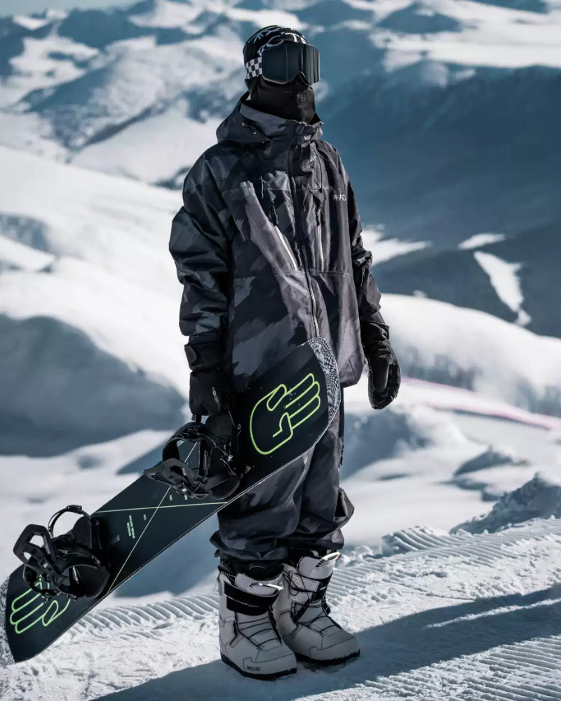 Ski Wear Black Waterproof Snowboard Jacket &amp; Pants Set -Unisex