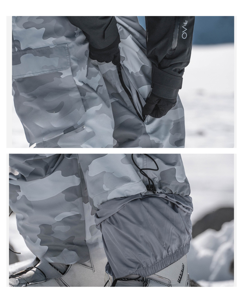 Ski Wear Camouflage Fleece-Lined Snowboard Pants -Unisex