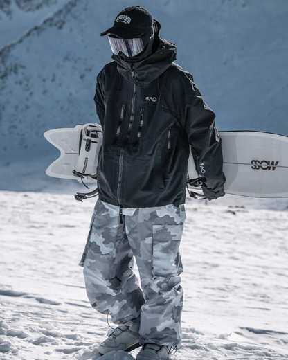 Ski Wear Camouflage Fleece-Lined Snowboard Pants -Unisex