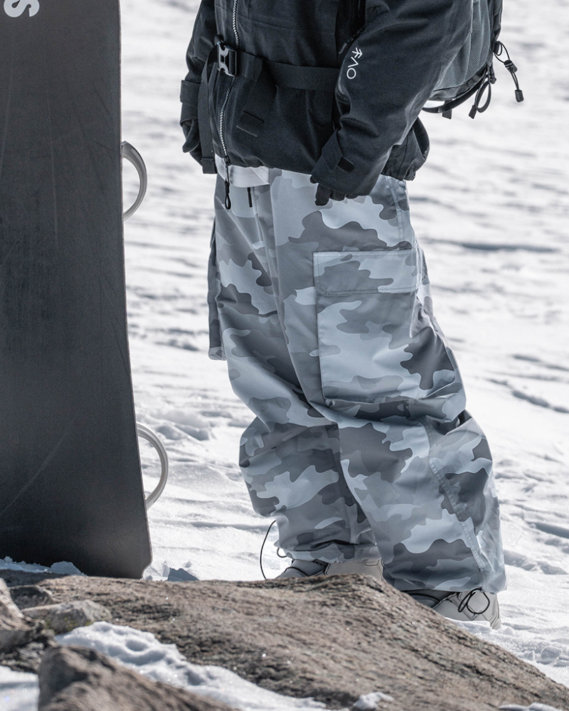 Ski Wear Camouflage Fleece-Lined Snowboard Pants -Unisex