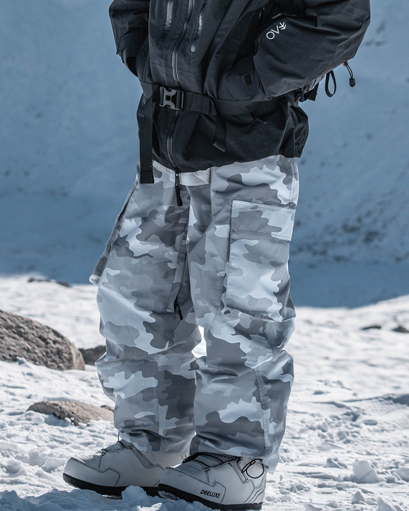 Ski Wear Camouflage Fleece-Lined Snowboard Pants -Unisex