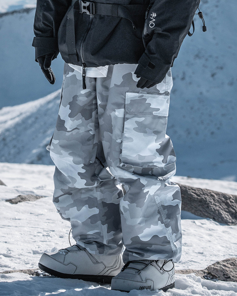 Ski Wear Camouflage Fleece-Lined Snowboard Pants -Unisex