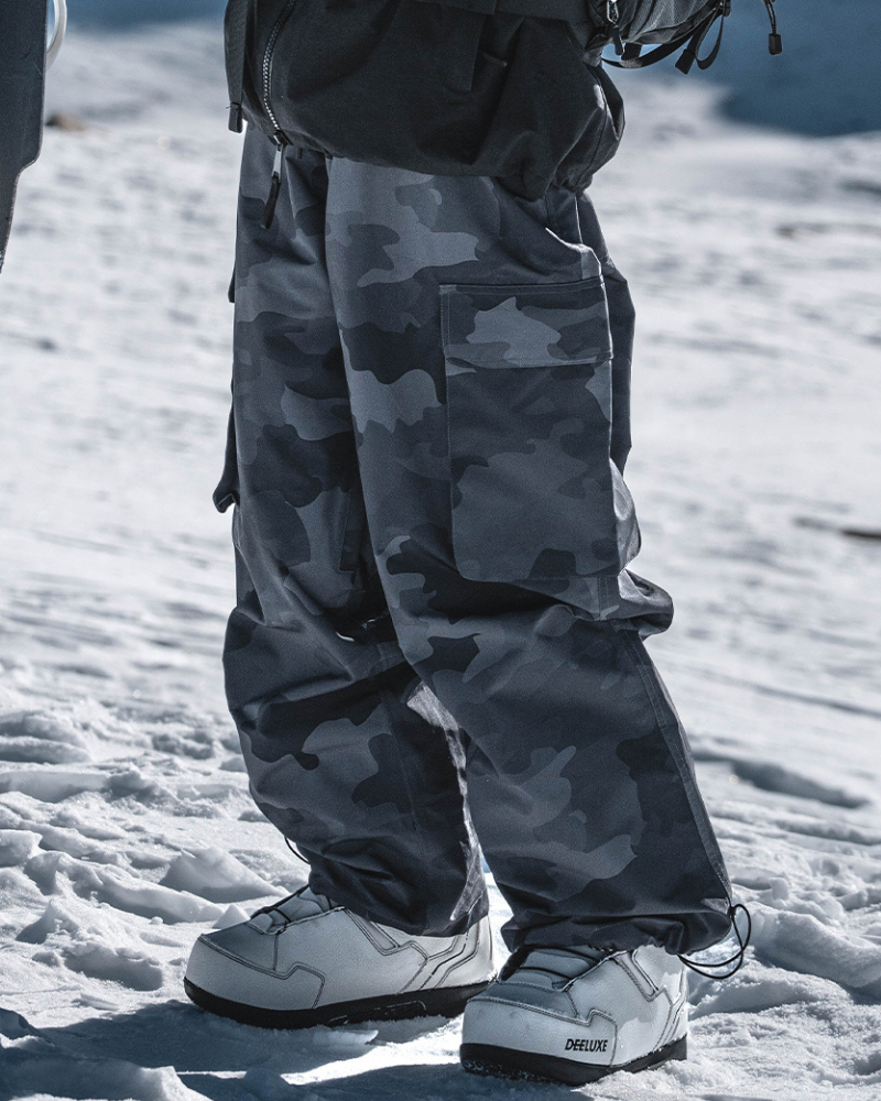 Ski Wear Camouflage Fleece-Lined Snowboard Pants -Unisex