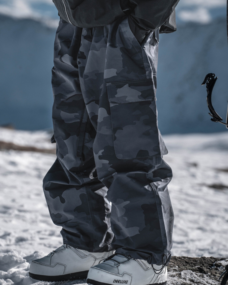Ski Wear Camouflage Fleece-Lined Snowboard Pants -Unisex