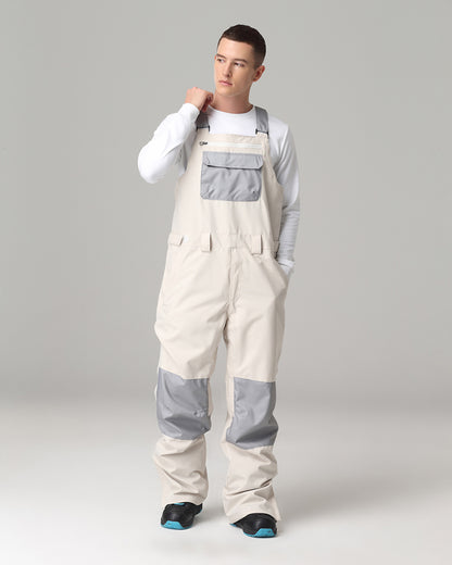 Ski Wear Snowboard Gear Color-Block Snow Bibs -Unisex