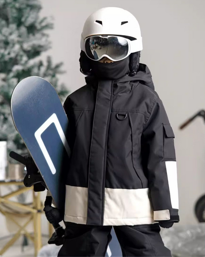 Ski Wear Color Block Waterproof Jacket&amp;Bibs Kids Snow Suit (Single Unit Available)