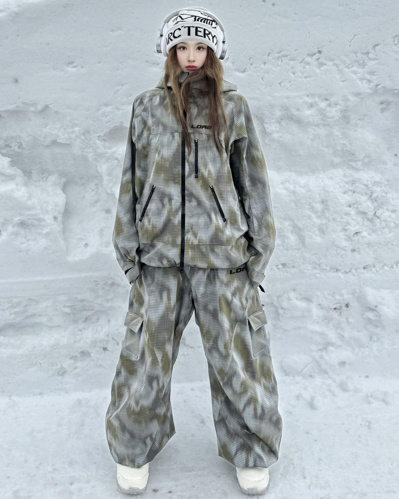 Ski Wear Digital Print Waterproof Snowboard Jacket &amp; Pants Ski Suit -Unisex