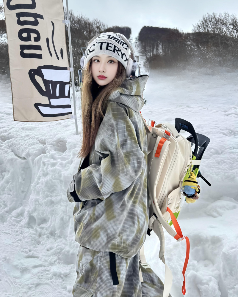 Ski Wear Digital Print Waterproof Snowboard Jacket &amp; Pants Ski Suit -Unisex