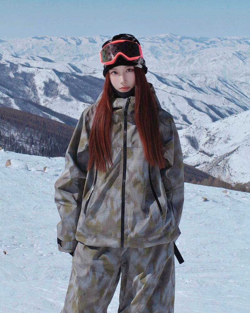 Ski Wear Digital Print Waterproof Snowboard Jacket &amp; Pants Ski Suit -Unisex