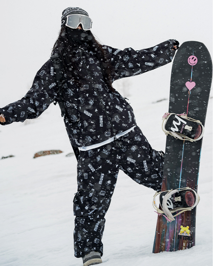 Ski Wear Fashion Digital-Print Ski Jacket &amp; Pant Set -Unisex