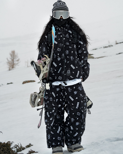 Ski Wear Fashion Digital-Print Ski Jacket &amp; Pant Set -Unisex