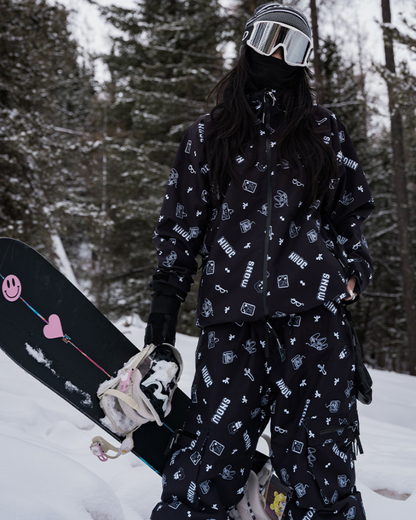 Ski Wear Fashion Digital-Print Ski Jacket &amp; Pant Set -Unisex