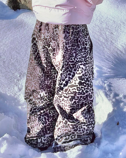 Ski Wear Fleece-Lined 3L Waterproof Leopard Ski Pants - Unisex