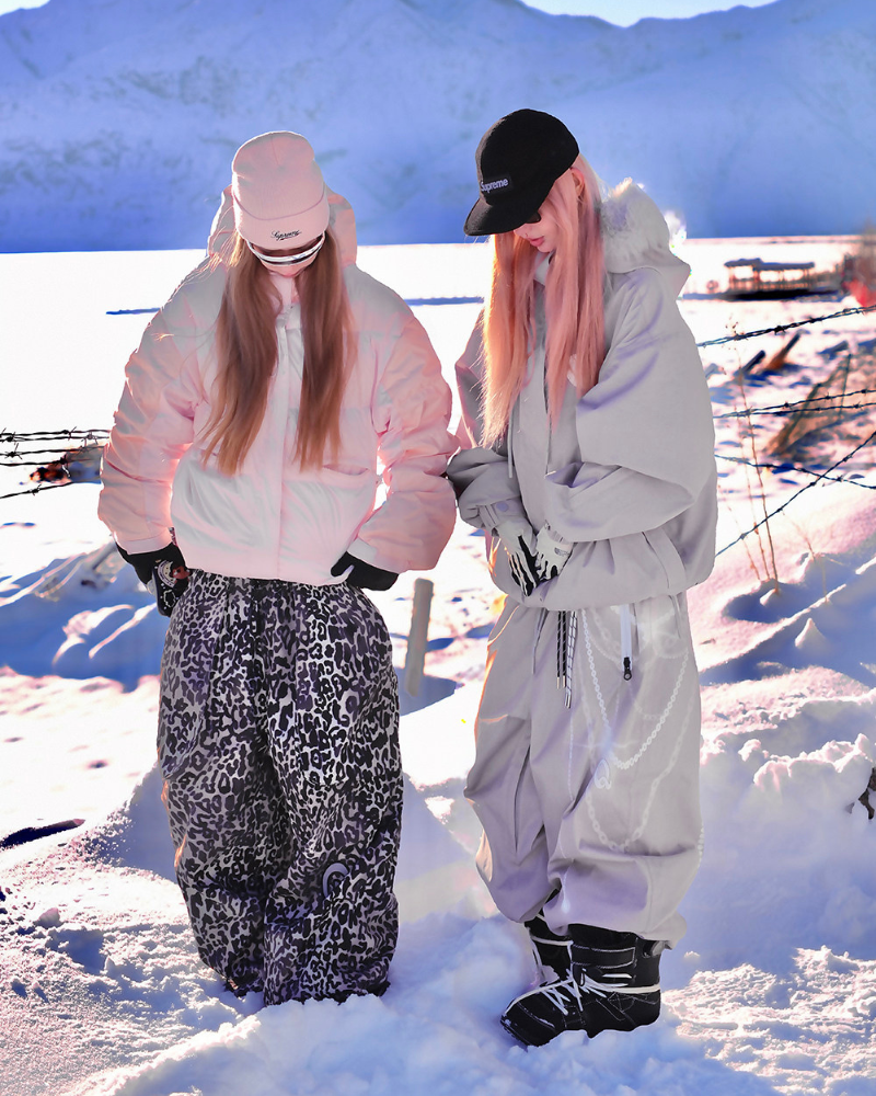 Ski Wear Fleece-Lined 3L Waterproof Leopard Ski Pants - Unisex