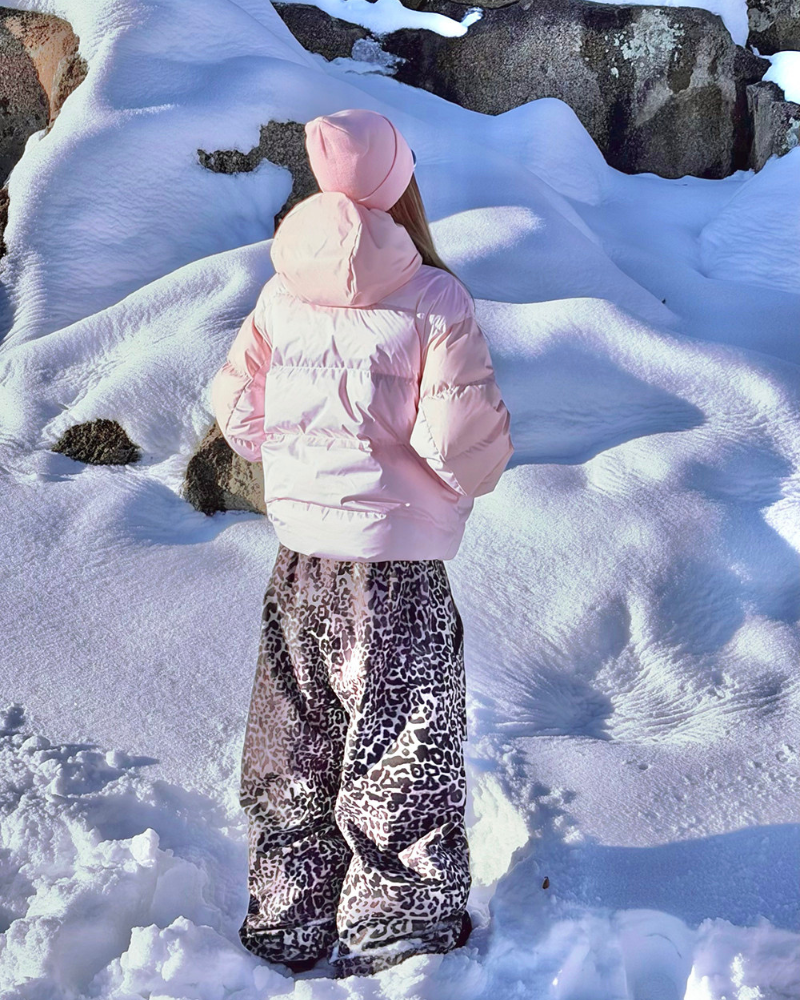 Ski Wear Fleece-Lined 3L Waterproof Leopard Ski Pants - Unisex