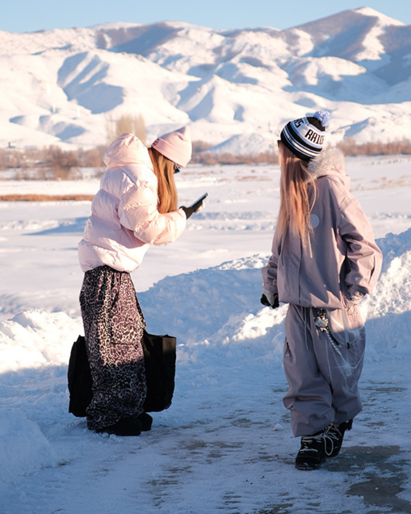 Ski Wear Fleece-Lined 3L Waterproof Leopard Ski Pants - Unisex