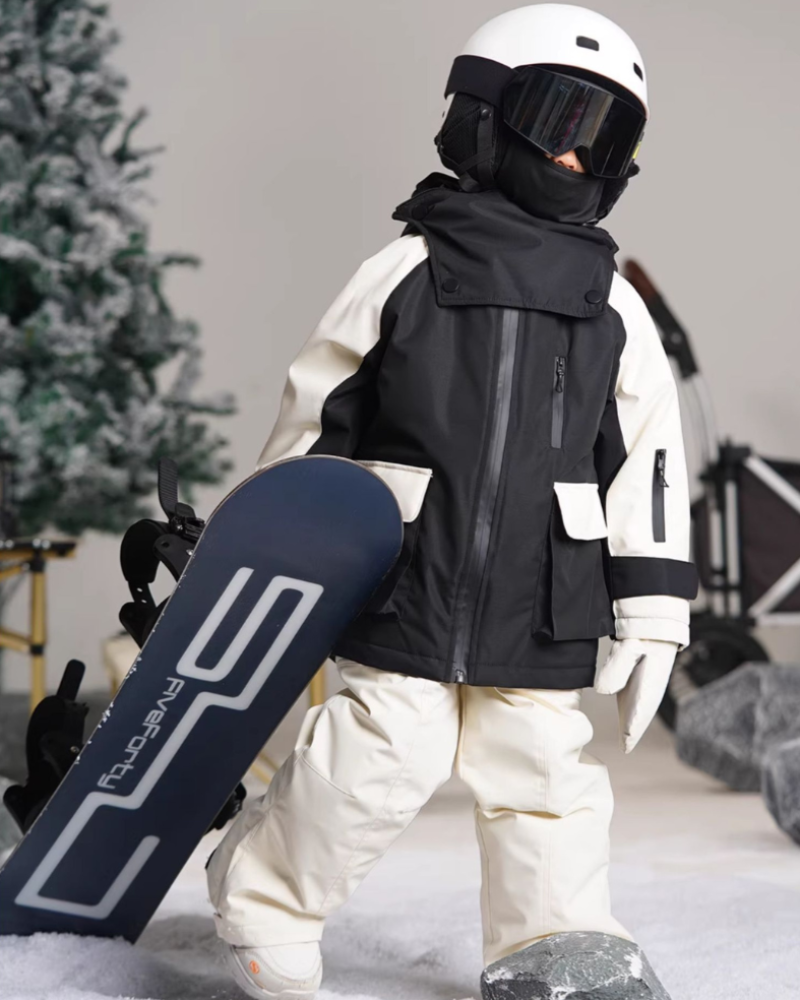 Ski Wear Frog Color Block Kids Jacket&amp;Bibs Snow Suit (Single Unit Available)