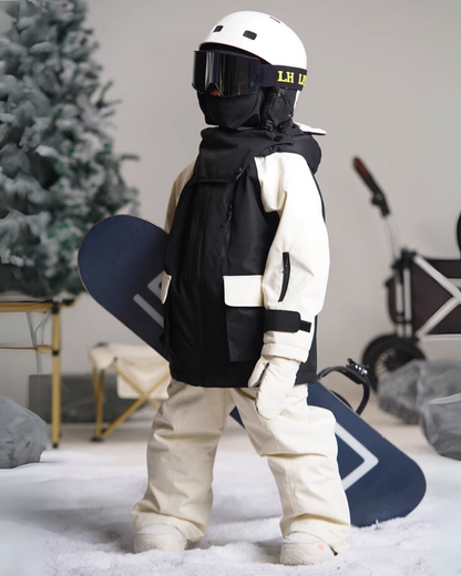 Ski Wear Frog Color Block Kids Jacket&amp;Bibs Snow Suit (Single Unit Available)