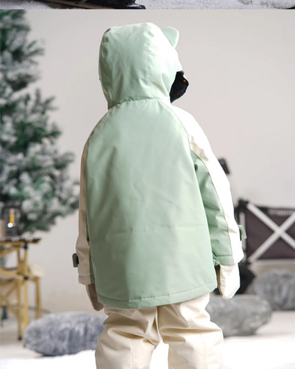 Ski Wear Frog Color Block Kids Jacket&amp;Bibs Snow Suit (Single Unit Available)