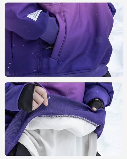 Ski Wear Gradient Color Warm Ski Hoodie - Unisex