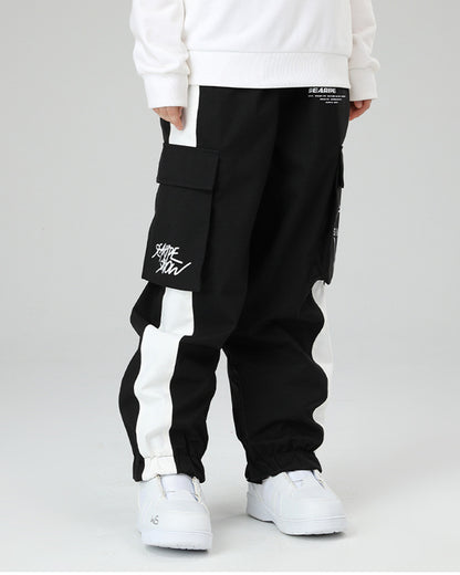 Ski Wear Neon Reflective Cargo Snow Pants -Unisex