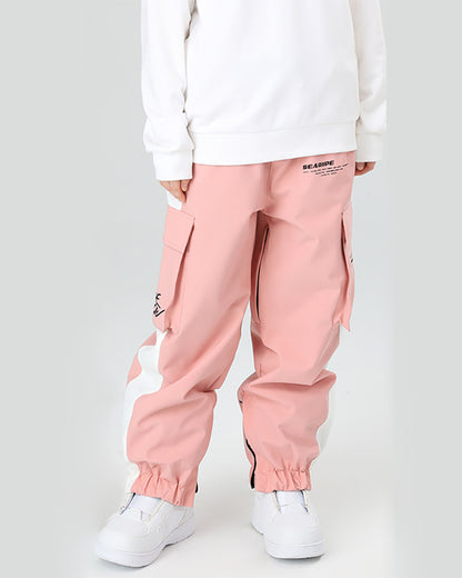 Ski Wear Neon Reflective Cargo Snow Pants -Unisex
