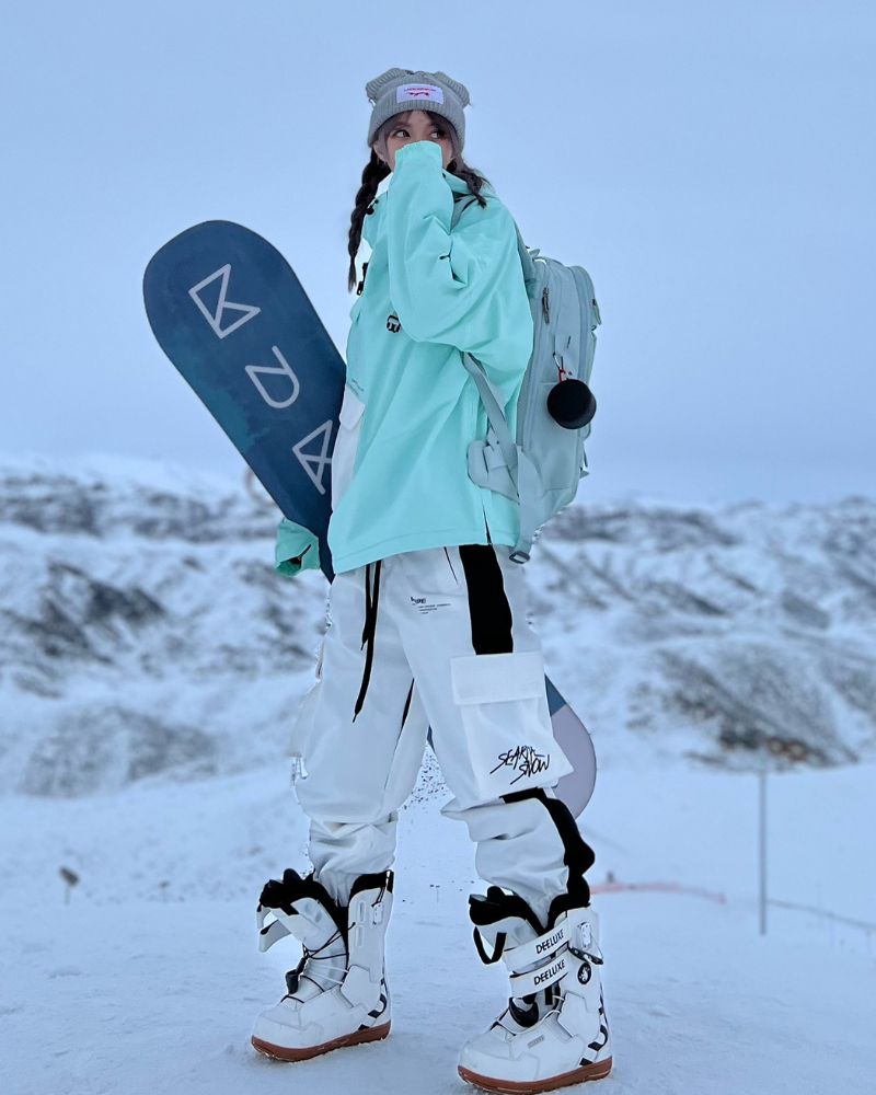 Ski Wear Neon Reflective Cargo Snow Pants