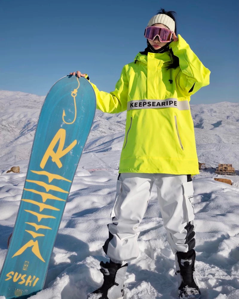 Ski Wear Neon Reflective Cargo Snow Pants