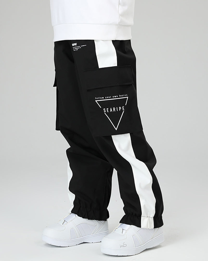 Ski Wear Neon Reflective Cargo Snow Pants -Unisex