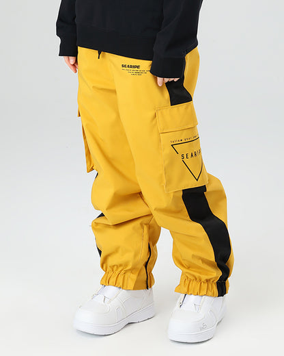 Ski Wear Neon Reflective Cargo Snow Pants -Unisex