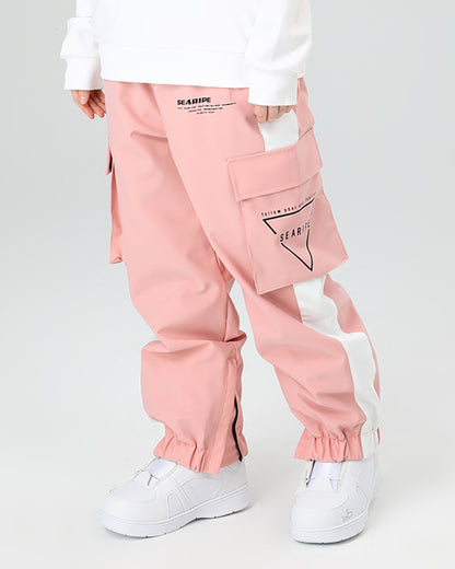Ski Wear Neon Reflective Cargo Snow Pants -Unisex