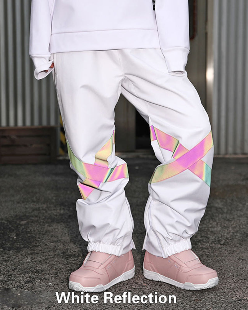 Ski Wear Neon Reflective Baggy Snow Pants -Unisex