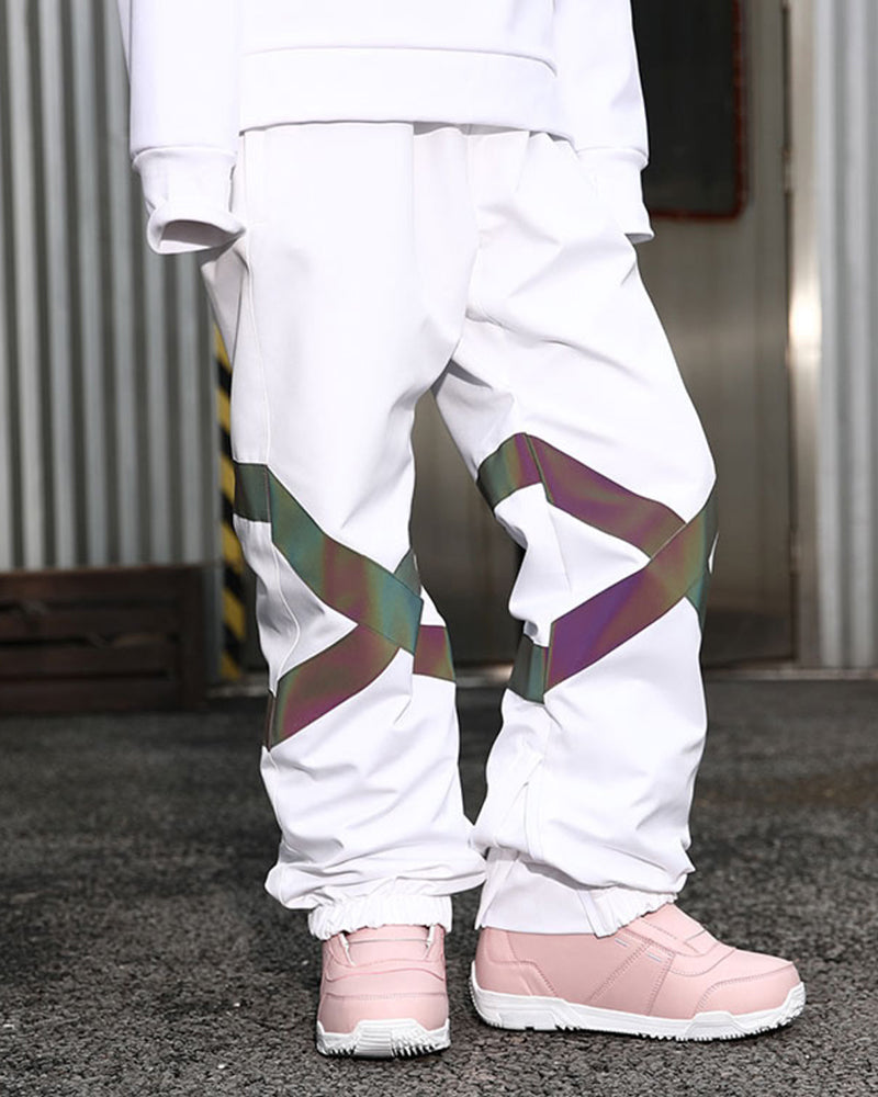 Ski Wear Neon Reflective Baggy Snow Pants -Unisex