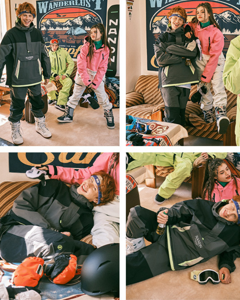 Ski Wear Snowboarding Patchwork Snow Suit -Unisex