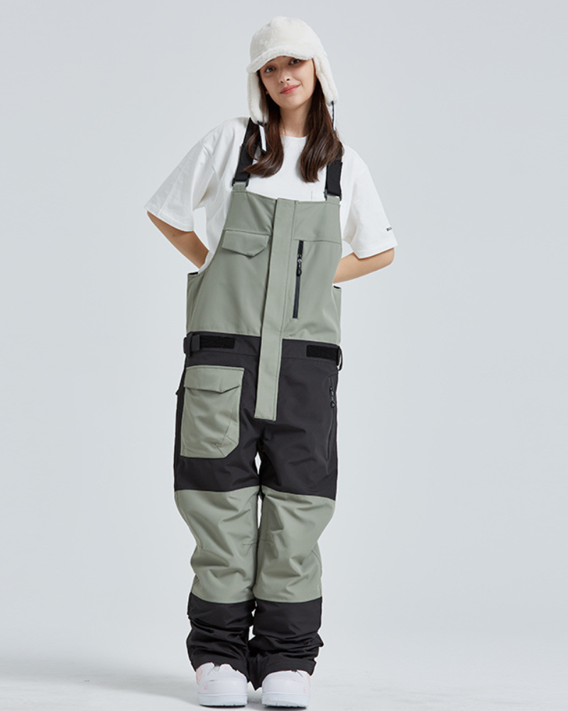 Ski Wear Snowboard Gear Cargo Ski Bibs -Unisex