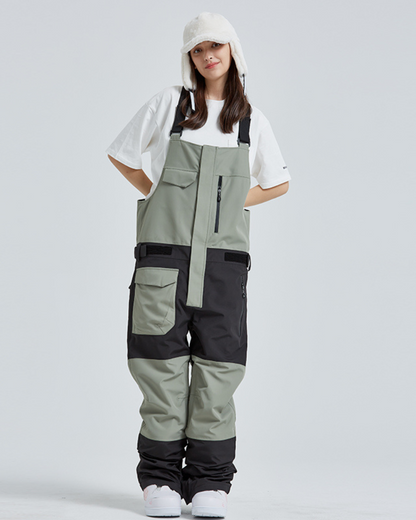 Ski Wear Snowboard Gear Cargo Ski Bibs -Unisex