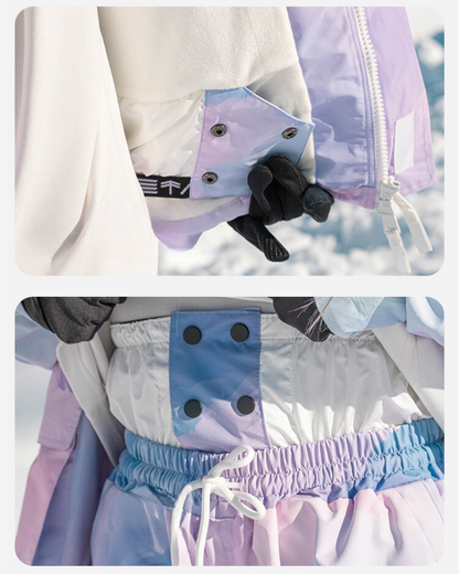 Ski Wear Pink&amp;Purple Snow Jacket&amp;Pants Suit -Women&