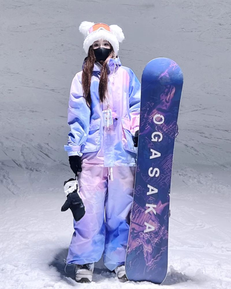 Ski Wear Pink&Purple Snow Jacket&Pants Suit (Single Unit Available)