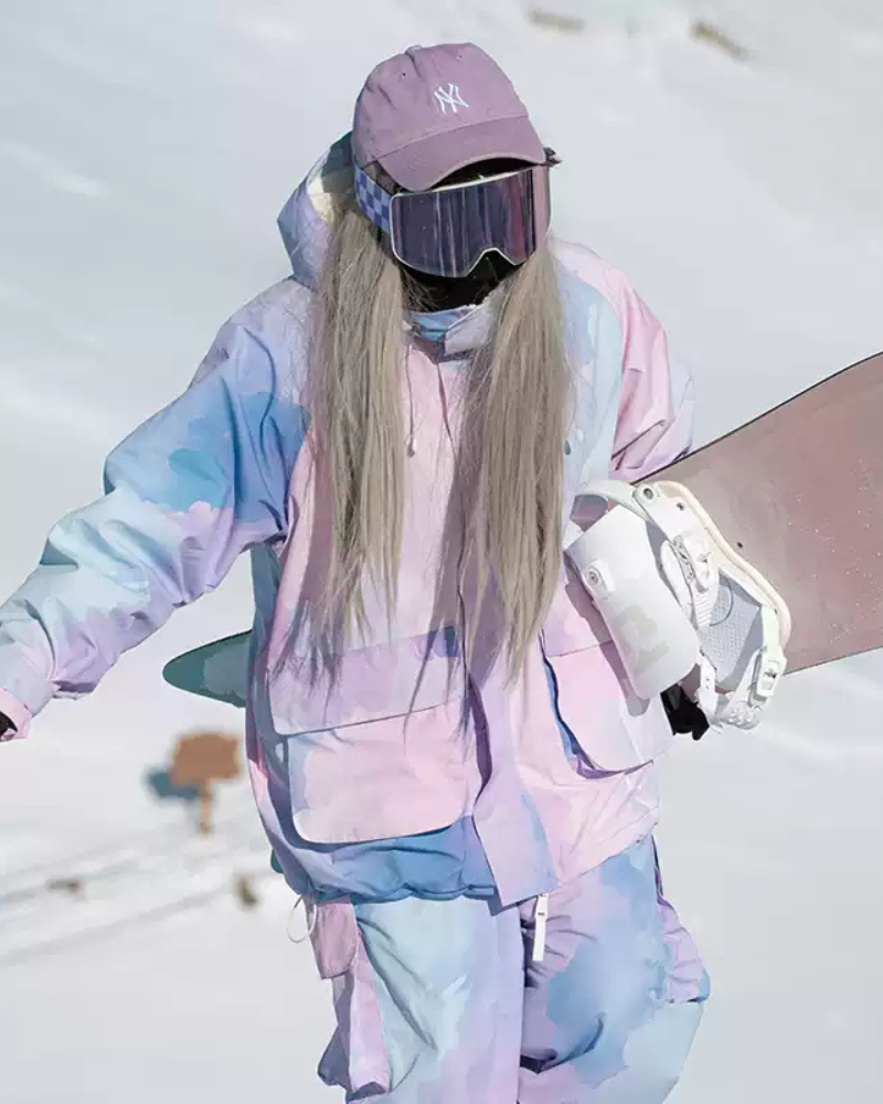 Ski Wear Pink&Purple Snow Jacket&Pants Suit (Single Unit Available)