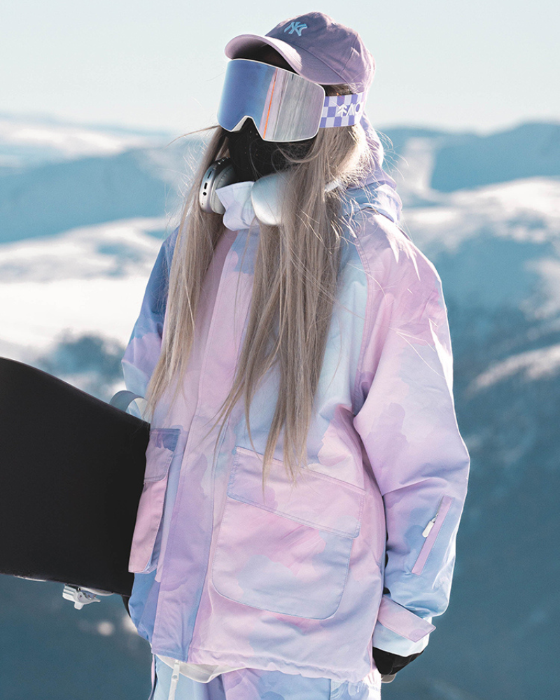 Ski Wear Pink&Purple Snow Jacket&Pants Suit (Single Unit Available)