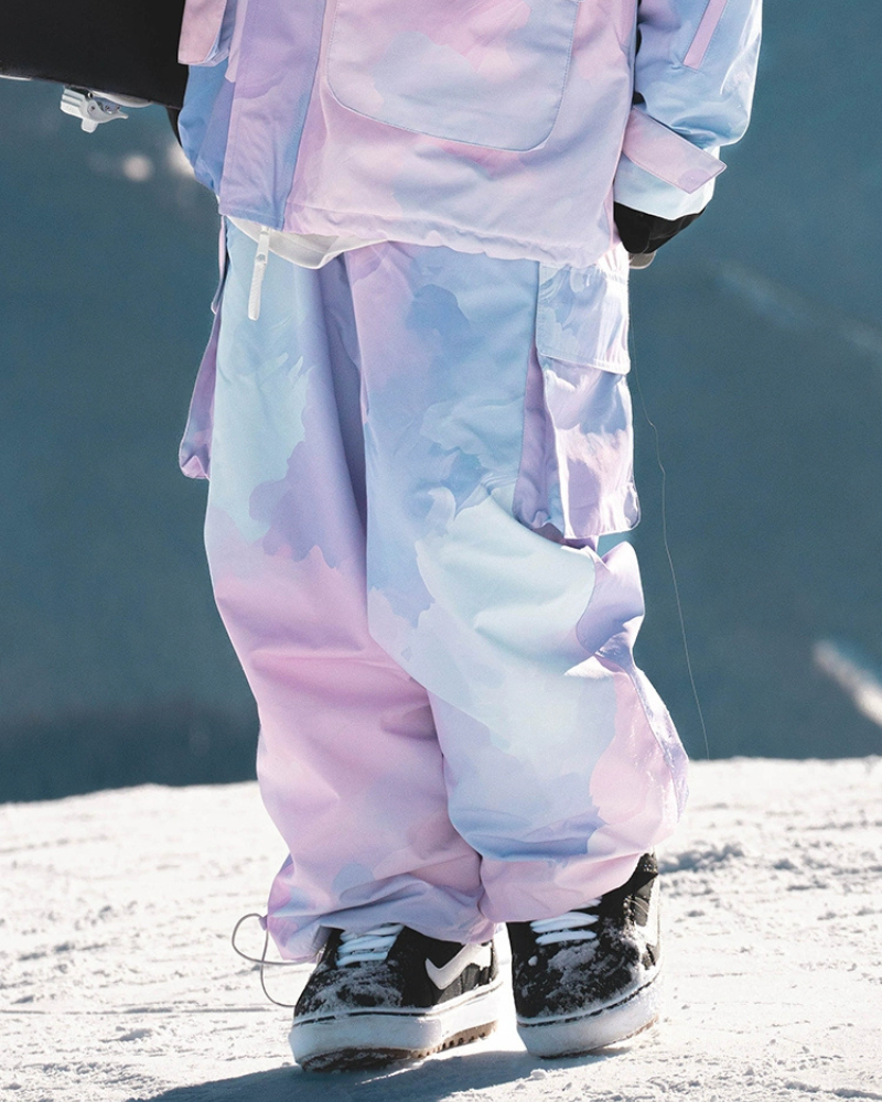 Ski Wear Pink&amp;Purple Snow Jacket&amp;Pants Suit -Women&