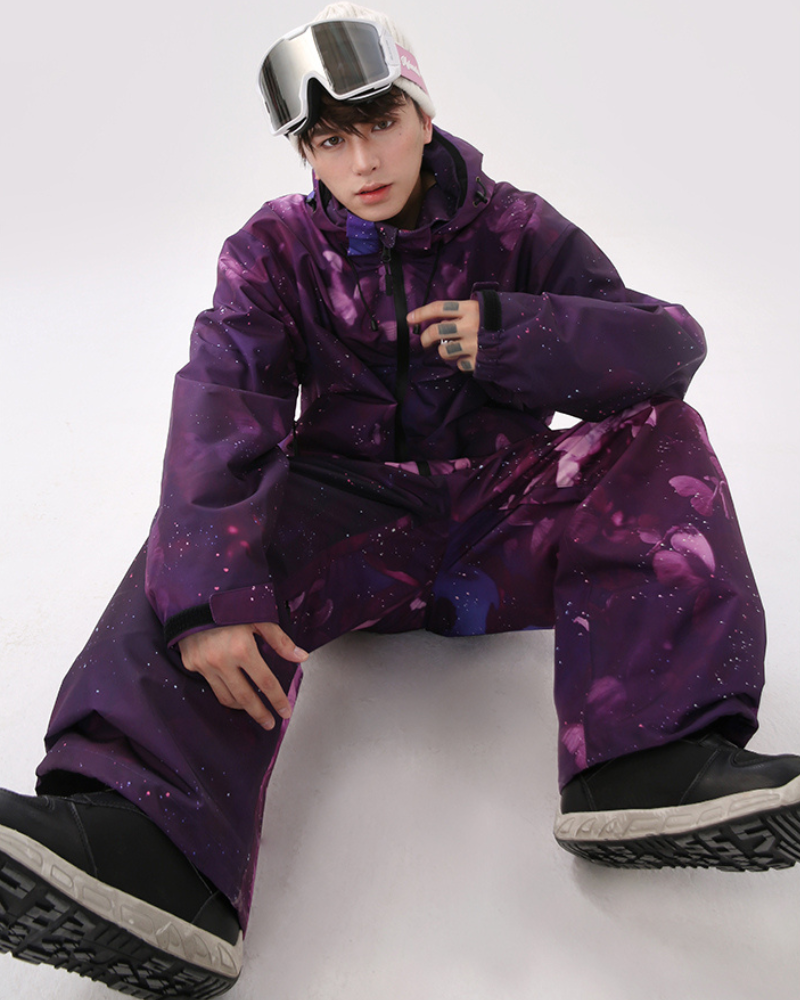 Ski Wear Purple Butterfly Snow Suit -Unisex