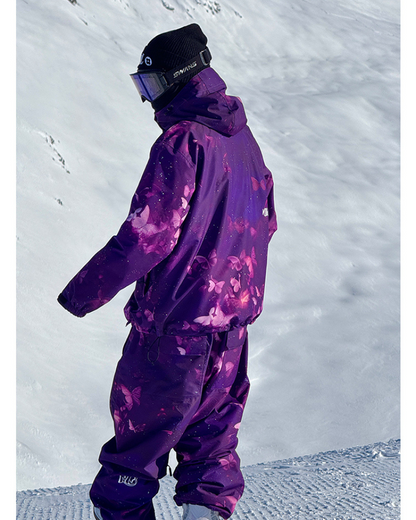 Ski Wear Purple Butterfly Snow Suit -Unisex