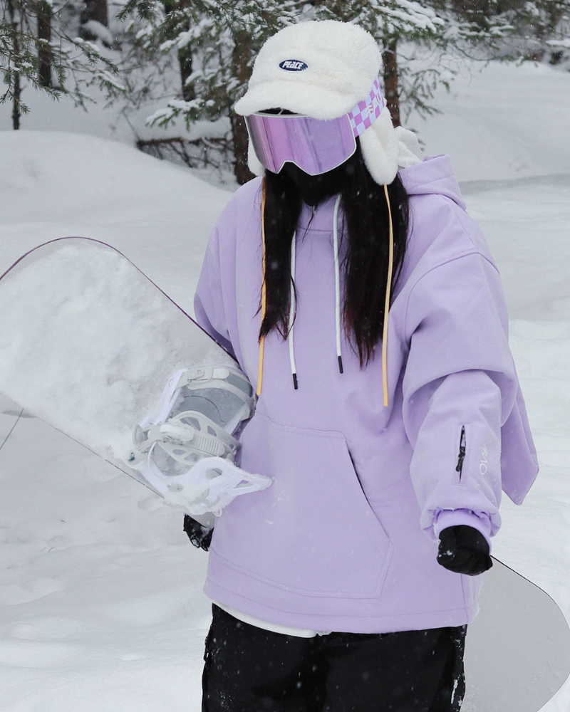 Ski Wear Bunny Ear Waterproof Loose-Fit Ski Hoodie - Women&