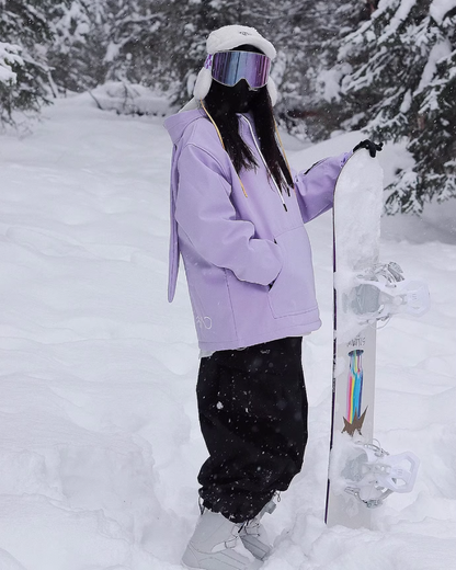 Ski Wear Bunny Ear Waterproof Loose-Fit Ski Hoodie - Women&