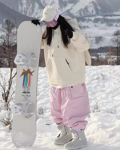 Ski Wear Bunny Ear Waterproof Loose-Fit Ski Hoodie - Women&